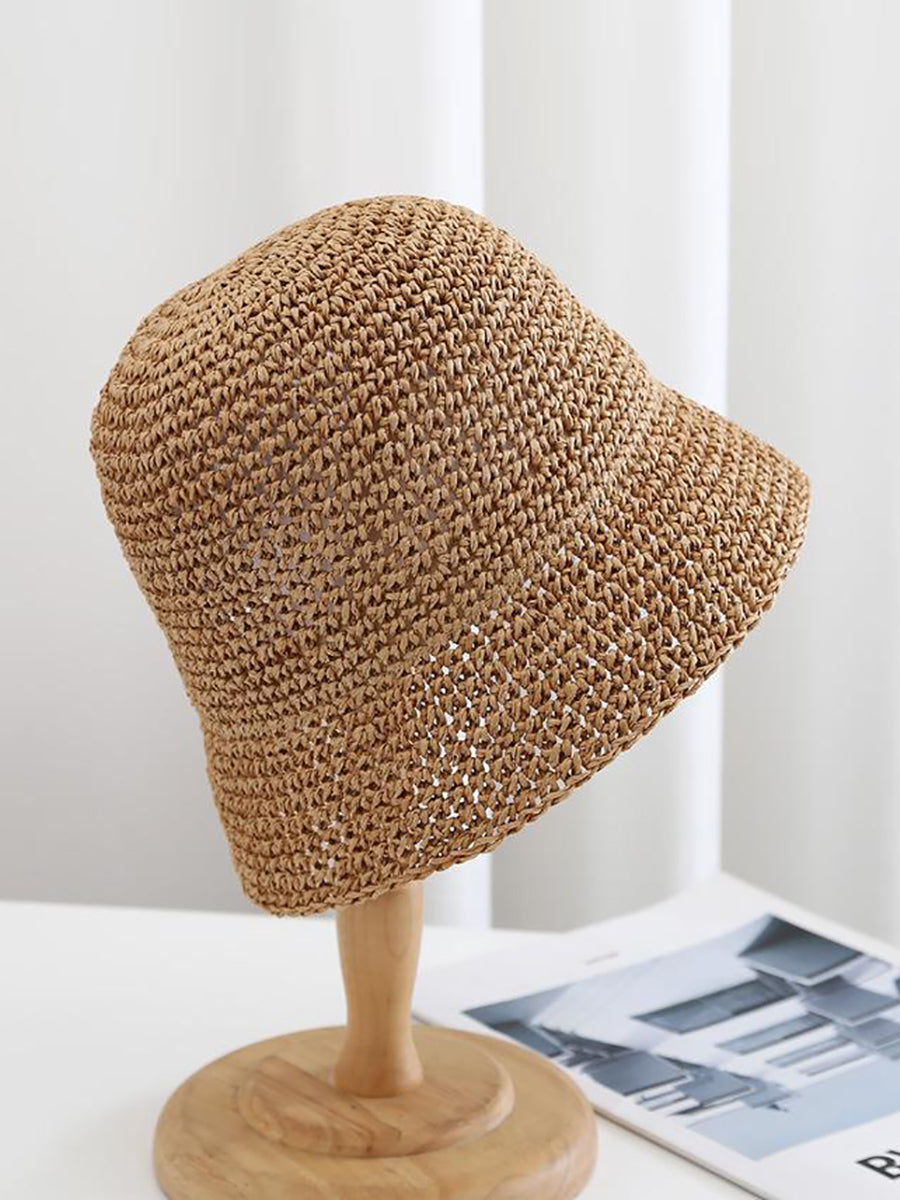 Women Summer Straw Weave Sunproof Hat