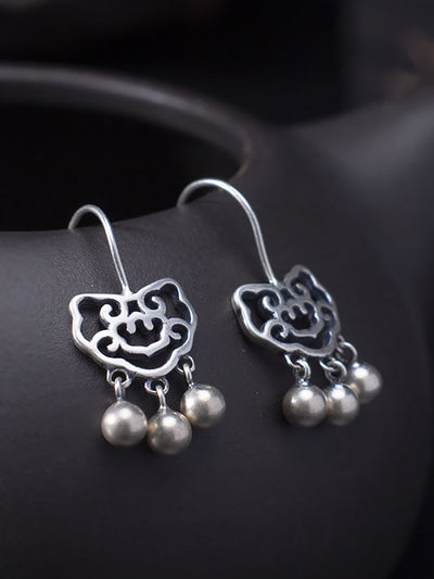 Ethnic Silver Longevity Lock Earrings