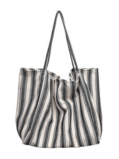 Women Casual Stripe Large Capacity Shoulder Bag