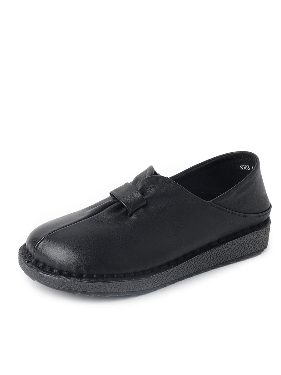 Women Casual Summer Genuine Leather Flat Shoes