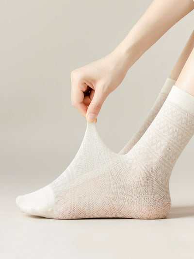 4 Pairs Women Casual Cotton Thin Socks