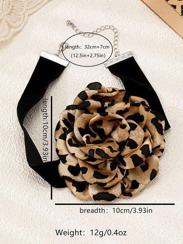 Flower Shape Leopard Necklaces Accessories