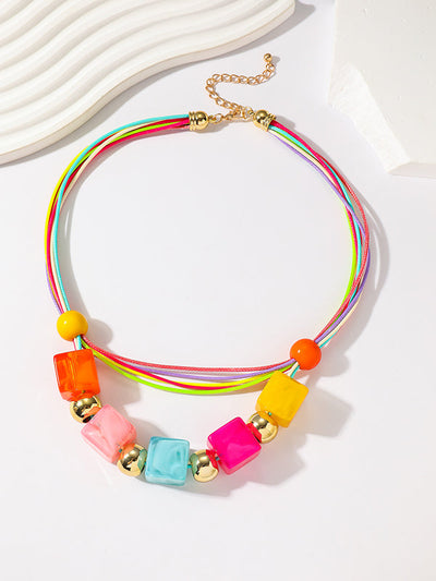 Geometric Layered Necklaces Accessories