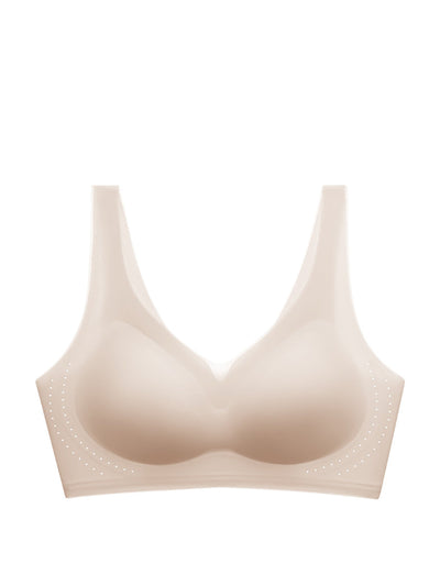 Women Summer Casual Pure Color Satin Seamless Bra