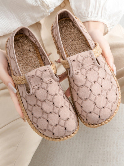 Women Summer Casual Hollow Out Flat Cotton Shoes