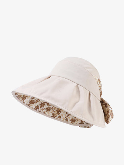 Women Summer Artsy Floral Bowknot Sunproof Hat