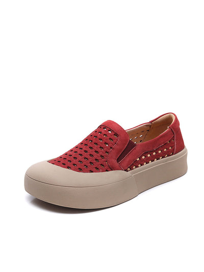 Women Casual Summer Soft Leather Flat Shoes