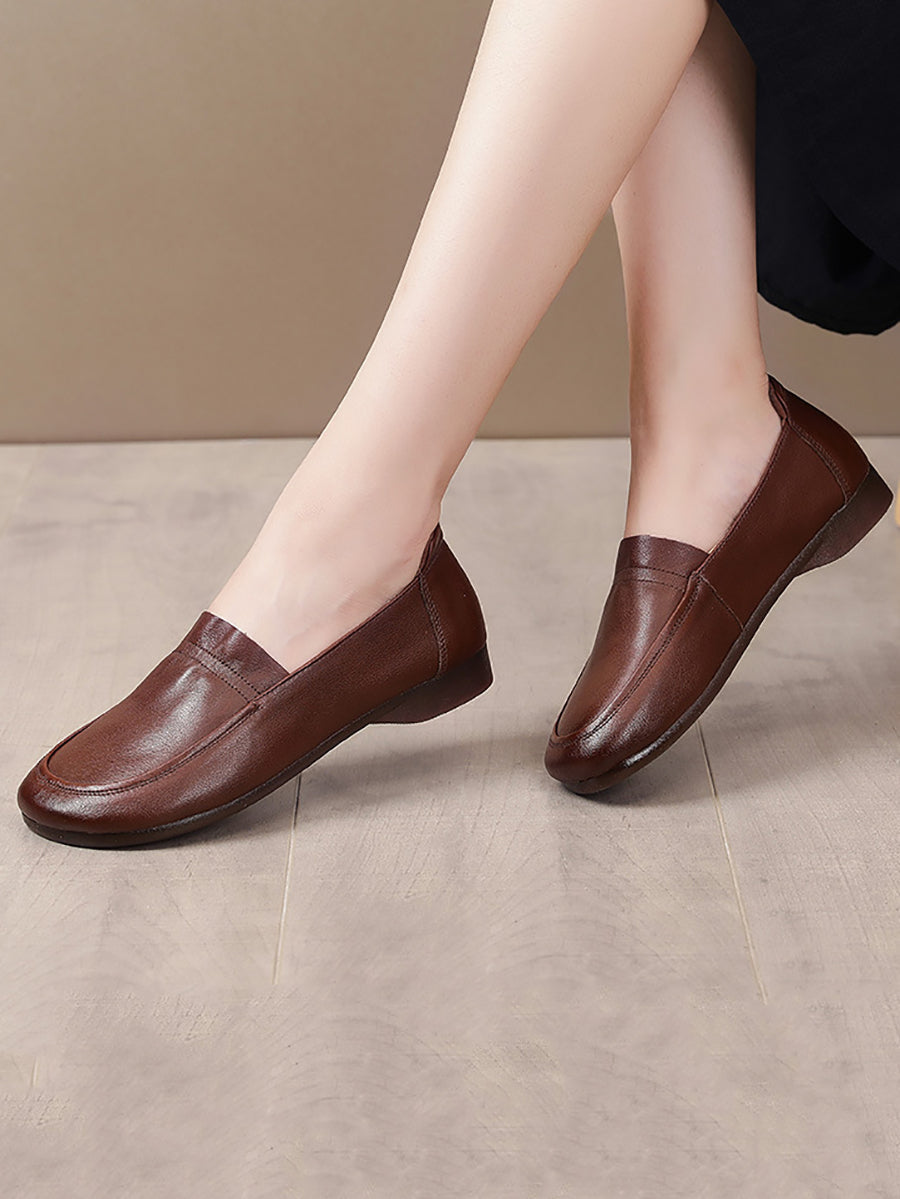 Women Casual Soft Genuine Leather Low Heel Shoes