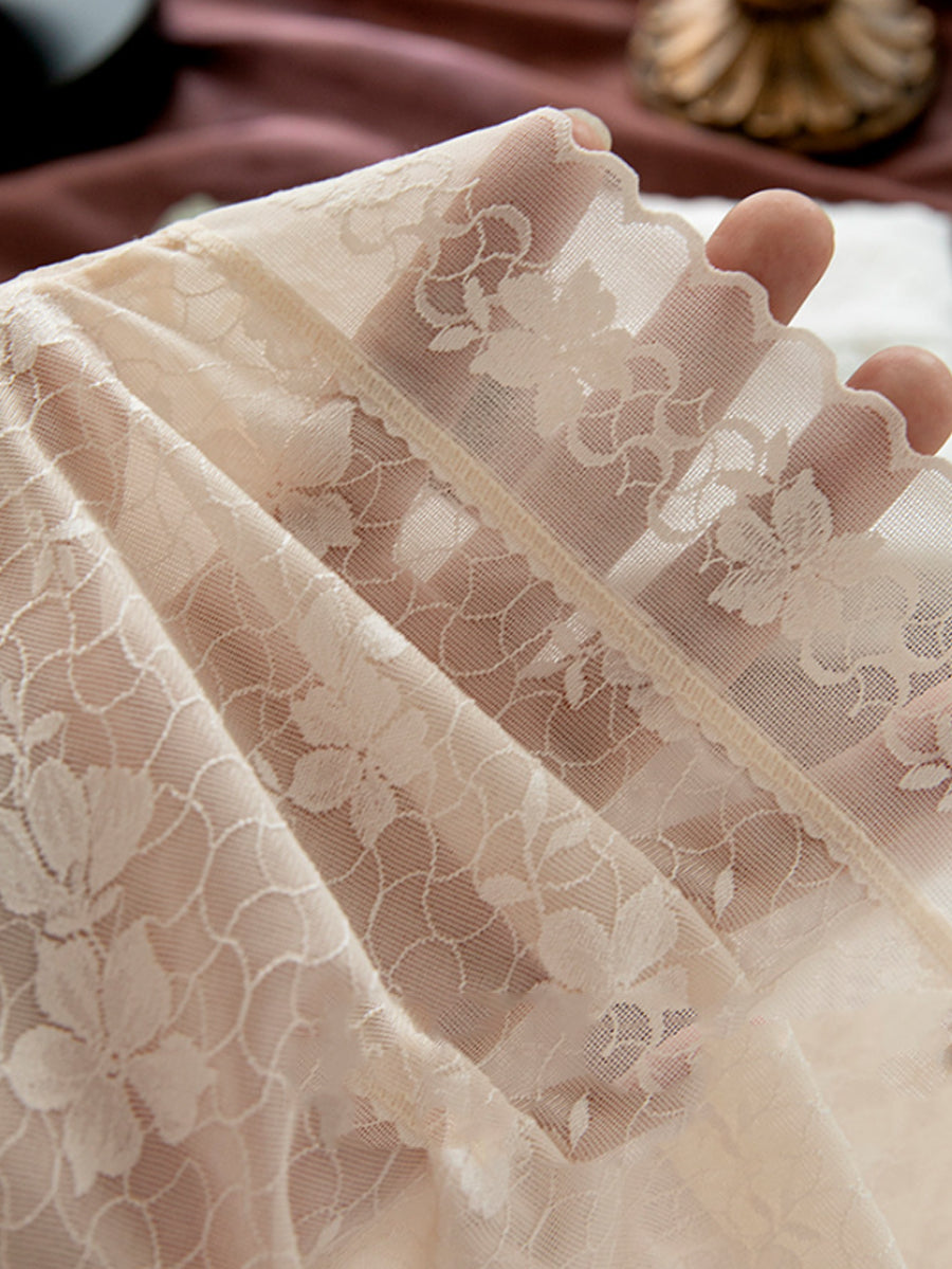 7 Pieces Summer Women Artsy Pure Color Lace Underwear