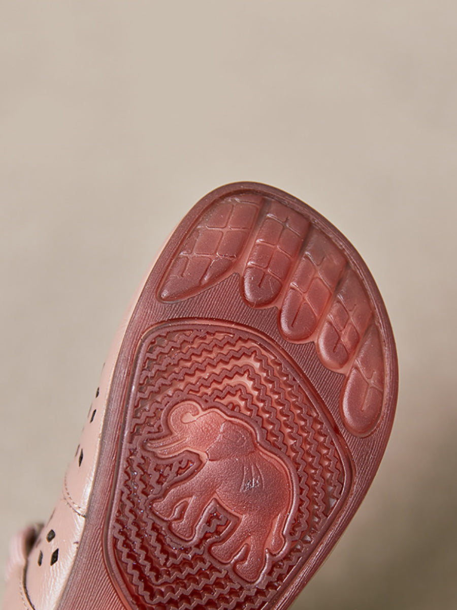 Women Summer Casual Genuine Leather Low Heel Shoes