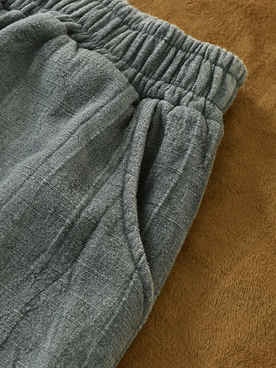 Plus Size Women Vintage Winter Tie-dye Fleece-lined Harem Pants