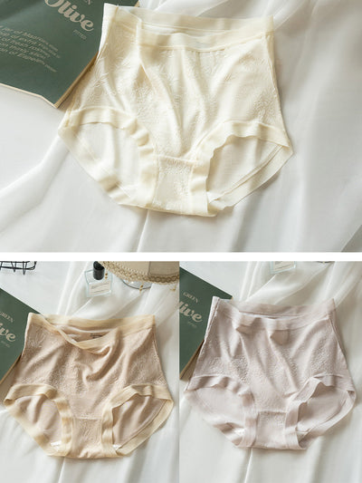 3 Pieces Women Artsy Jacquard Mid-Waist Underwear