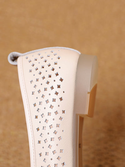 Women Summer Casual Hollow Out Low Heel Shoes