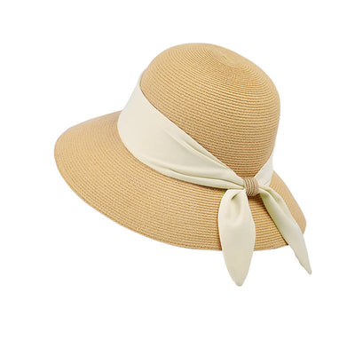 Women Summer Artsy Colorblock Sunproof Straw Hat