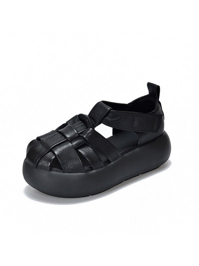Women Casual Summer Leather Weave Platform Sandals