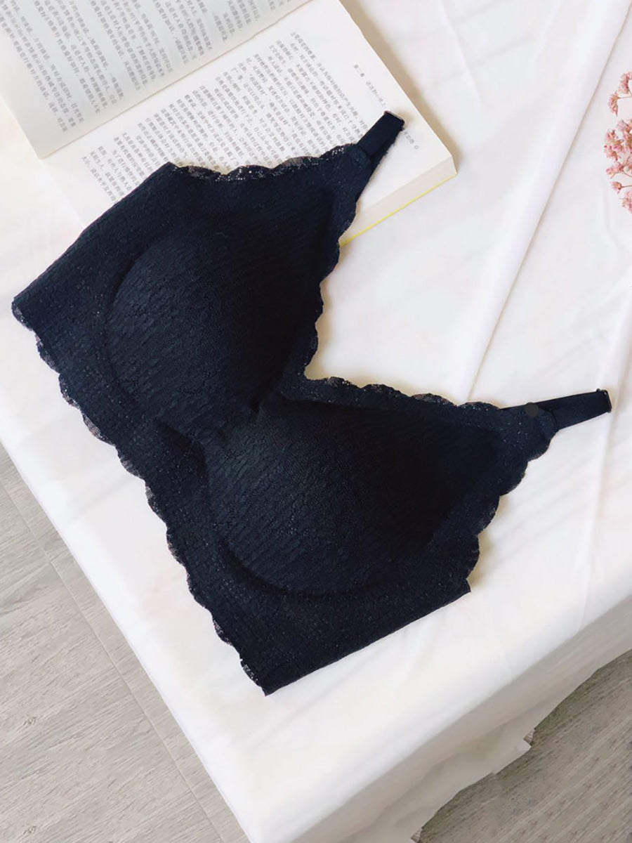 Women Summer Casual Pure Color Satin Seamless Bra