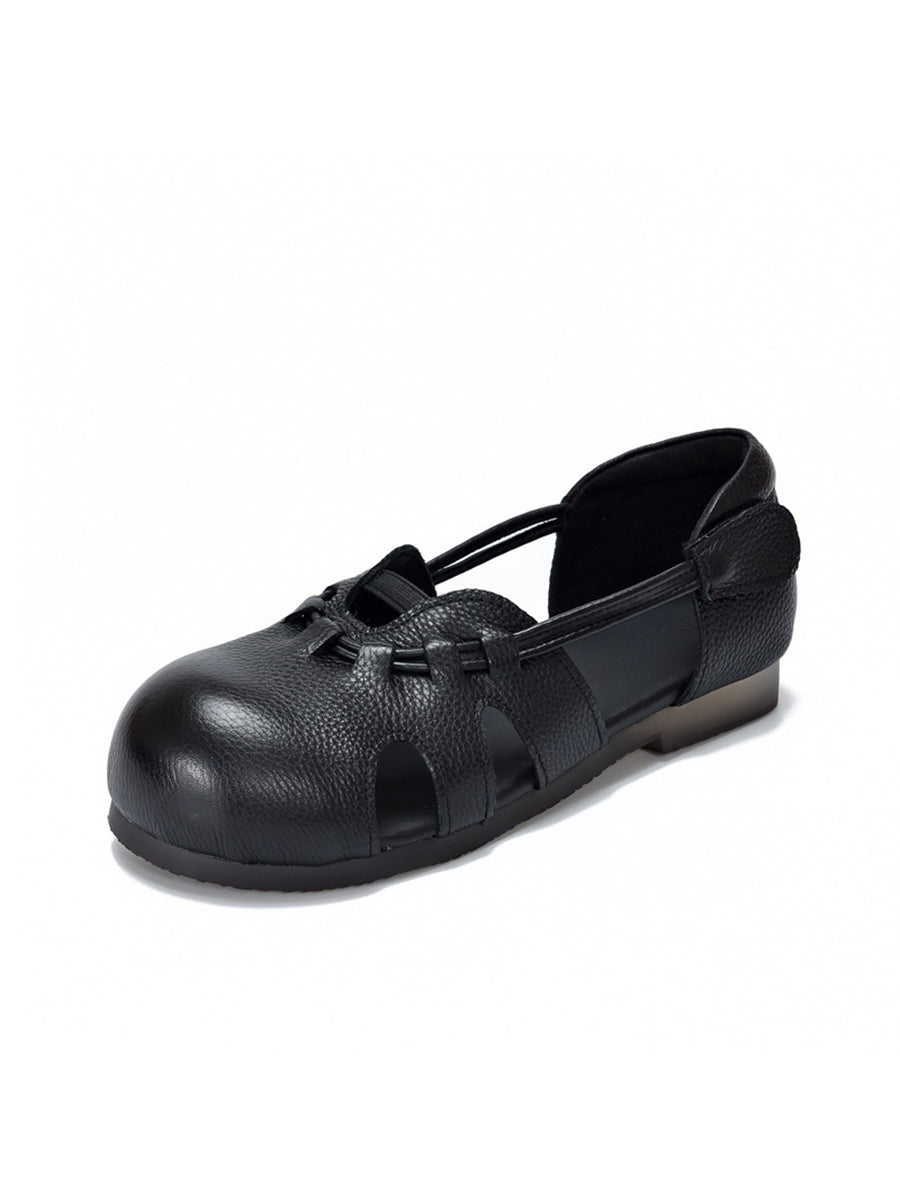 Women Casual Summer Genuine Leather Low Heel Shoes