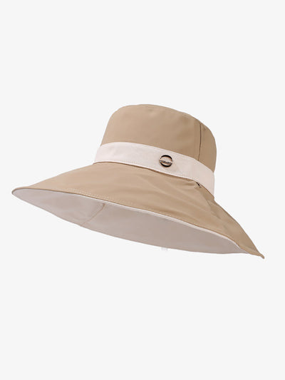 Women Summer Colorblock Large Brim Sunproof Hat