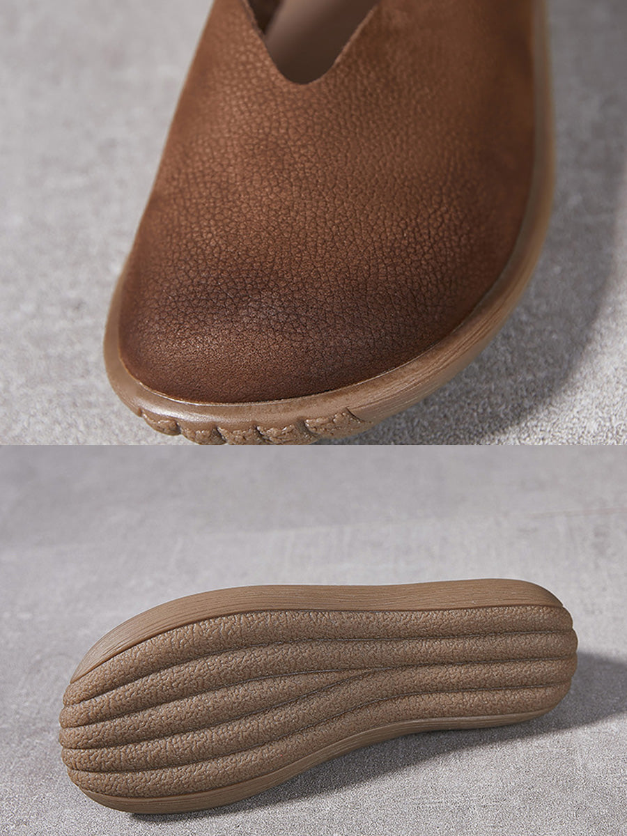Women Summer Soft Genuine Leather Flat Shoes