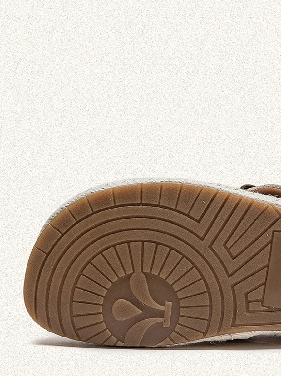 Women Summer Weave Leather Spliced Slippers