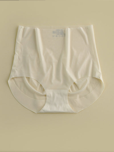 2 Pieces Women Casual Solid Silk High-Waist Breathable Underwear