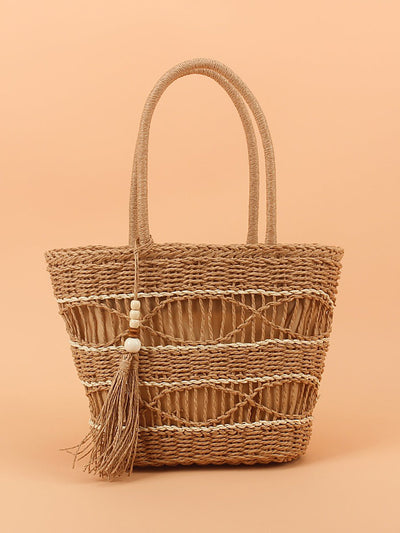 Fashion Straw Weave Shoulder Bag Commuter Bag