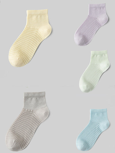 5 Pairs Women Casual Summer Thin Short Socks