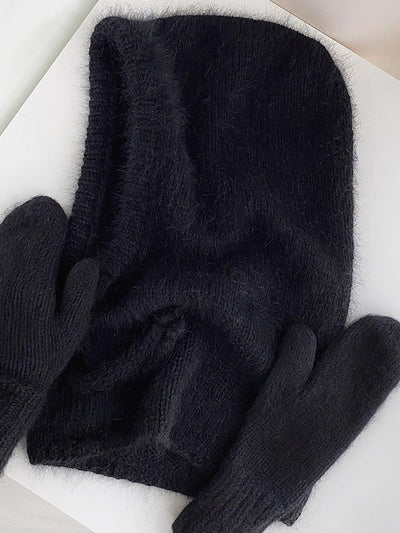 Women Fashion Winter Warm Knitted Scarf Hat