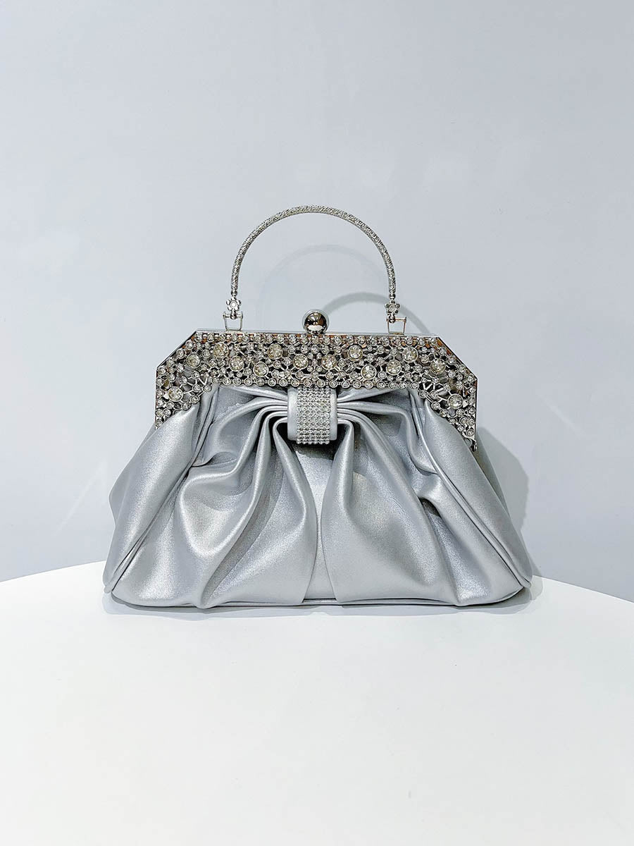 Chains Pleated Rhine Stones Split-Joint Evening Bags & Clutches Handbags