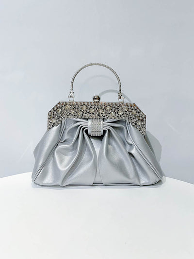 Chains Pleated Rhine Stones Split-Joint Evening Bags & Clutches Handbags