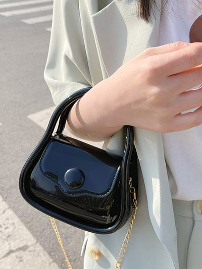 Chains Solid Color Crossbody Bags Satchels