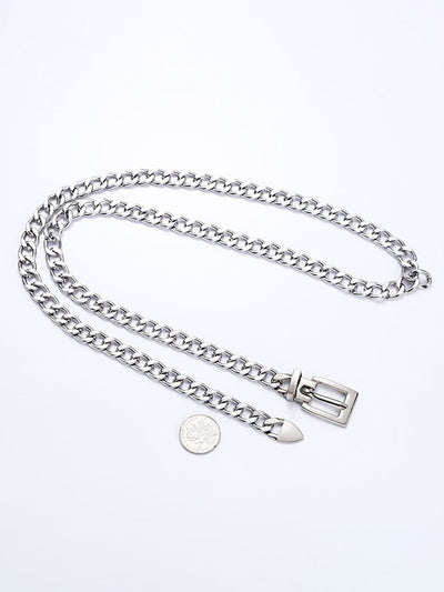 Buckle Chains Solid Color Belts