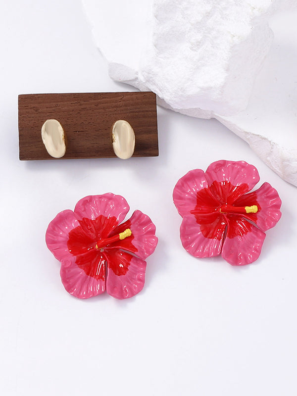 Flower Shape Earrings 3Pcs Accessories + Rings Accessories