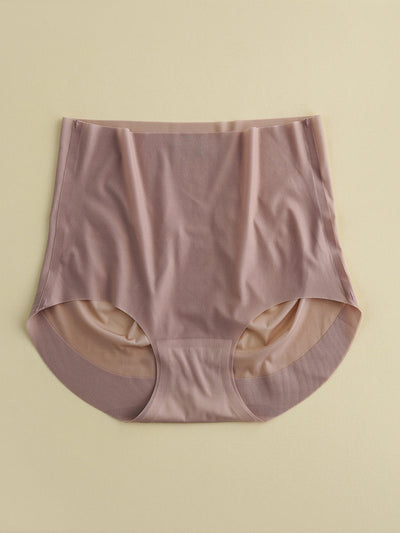 2 Pieces Women Casual Solid Silk High-Waist Breathable Underwear