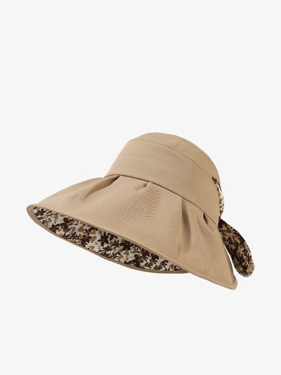 Women Summer Artsy Floral Bowknot Sunproof Hat