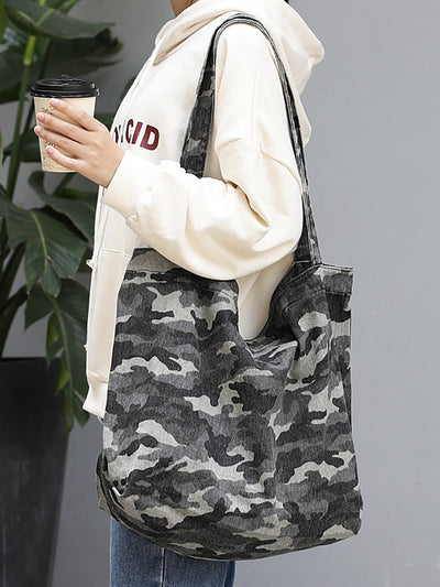 Women Vintage Camouflage Canvas Shoulder Bag