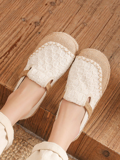 Women Linen Summer Flat Shoes