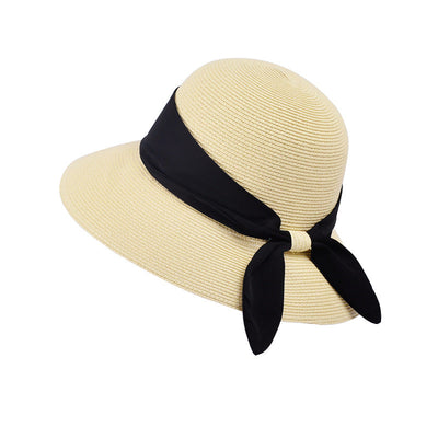Women Summer Artsy Colorblock Sunproof Straw Hat