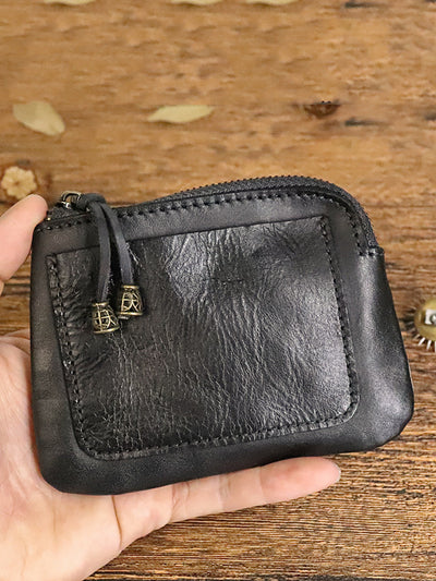 Women Casual Genuine Leather Square Coin Purse