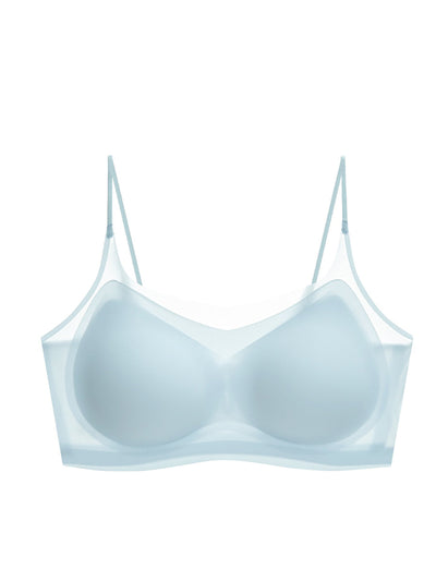 Women Summer Casual Satin Pure Color Seamless Bra