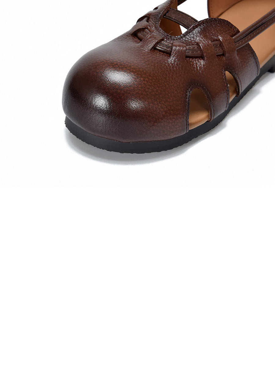 Women Casual Summer Genuine Leather Low Heel Shoes