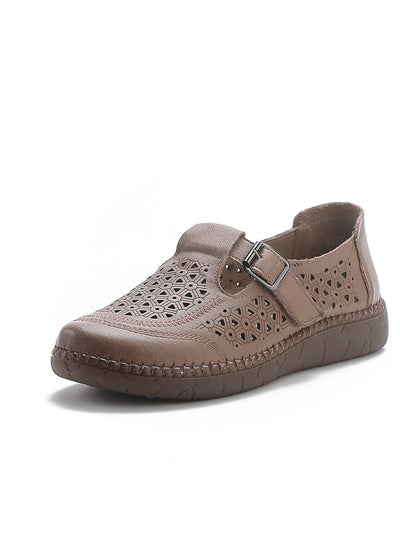 Women Summer Casual Genuine Leather Flat Sandals