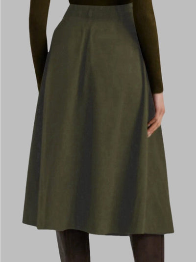 Loose No Belt Pockets Solid Color Skirts Bottoms