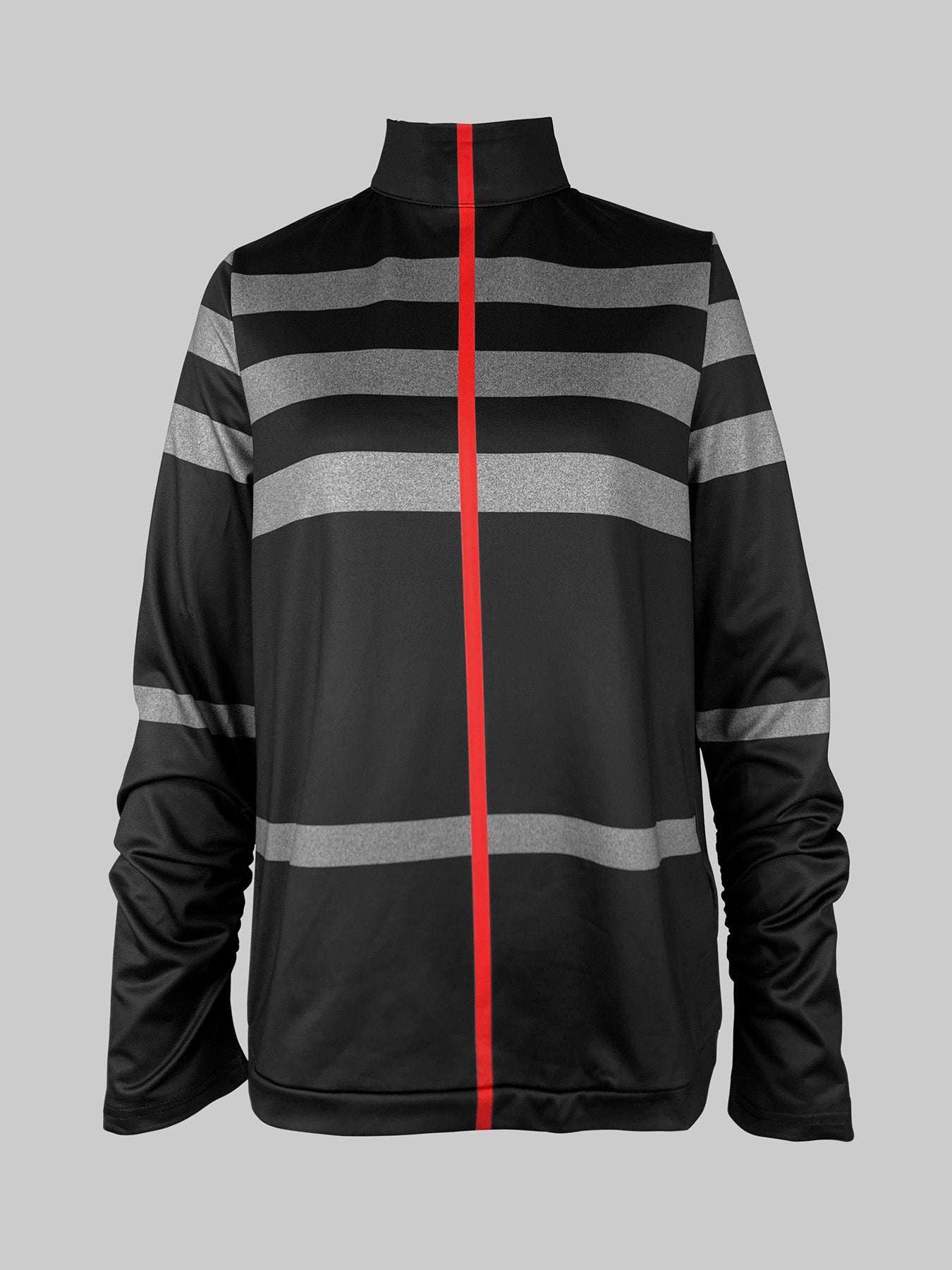 Long Sleeves Loose Striped High Neck T-Shirts Tops