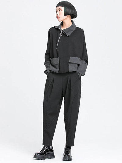 Simple Harem Pants Loose Elasticity Solid Color Casual Pants Bottoms