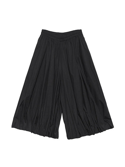 Stylish Black Solid Color High Waisted Wide Leg Pants