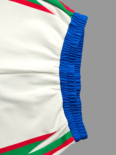 Column Contrast Color Pockets Striped Casual Pants Bottoms Trousers