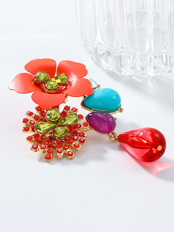 Flower Shape Drop Earrings