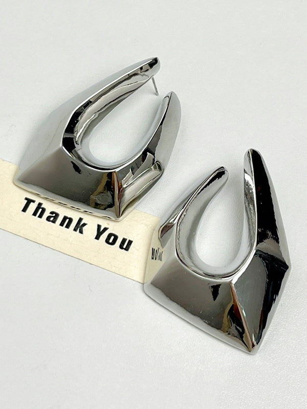 Normcore Geometric Hollow Drop Earrings