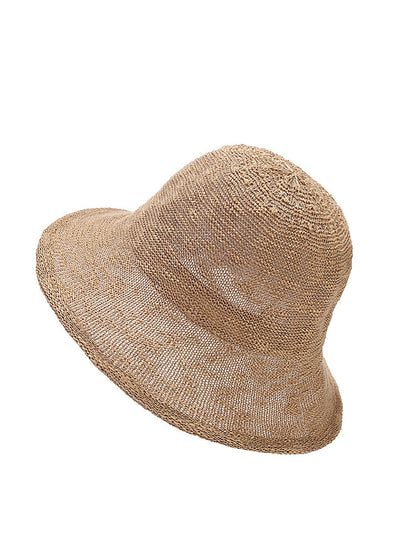 Women Summer Casual Thin Knitted Bucket Hat